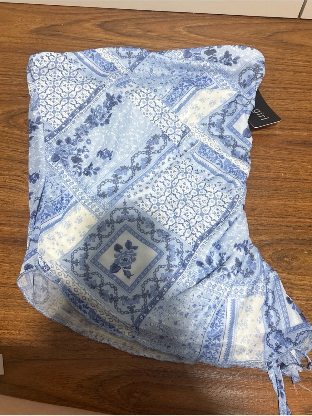 Madden Girl Light Blue Floral Print Top